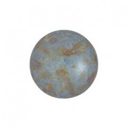 Les perles par Puca® Cabochon 14mm - Opaque blue/green spotted 02010/65325